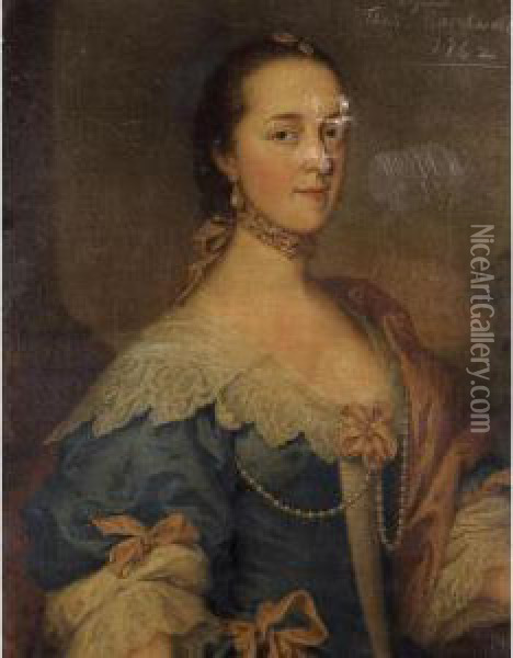 Portrait Of Dorothy Aspin, Mrs. Nathaniel Acton Oil Painting - Thomas Bardwell
