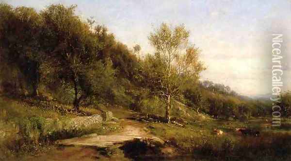 Path by a River Oil Painting - James McDougal Hart