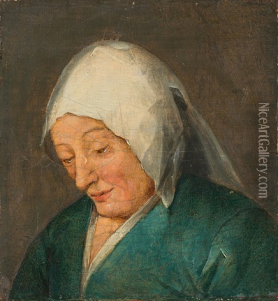 Bildnis Einer Bauerin Mit Weissem Kopftuch Oil Painting - Pieter Bruegel the Elder