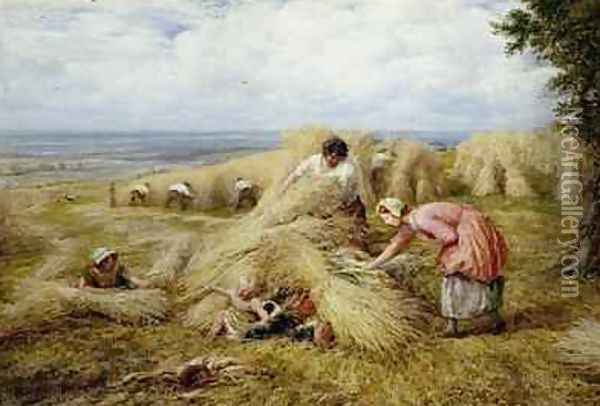 The Harvest Cradle Noontide 1859 Oil Painting - John Linnell