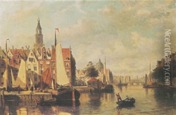 Townview Amsterdam Oil Painting - Johannes Frederik Hulk the Elder