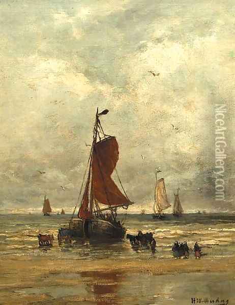 Au bord de la mer Oil Painting - Hendrik Willem Mesdag