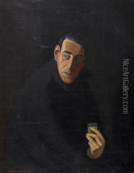 Portrait De Pedro Meylan. 1938 Oil Painting - Roger Henri Jean-Mairet