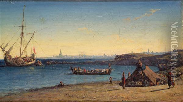 Paysage Maritime En Orient Oil Painting - Louis Lottier