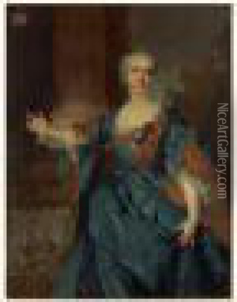 Portrait De La Comtesse De Courbouzon Oil Painting - Jean-Marc Nattier