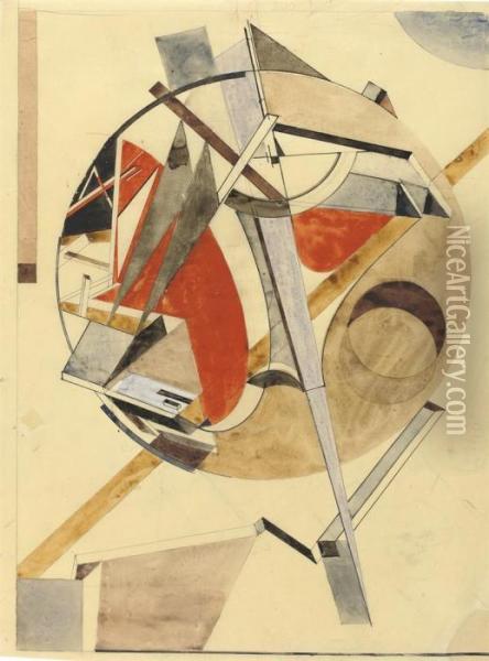 Untitled Oil Painting - Eliezer Markowich Lissitzky