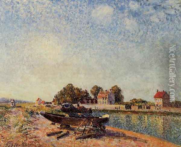 The Loing at Saint-Mammes II Oil Painting - Alfred Sisley