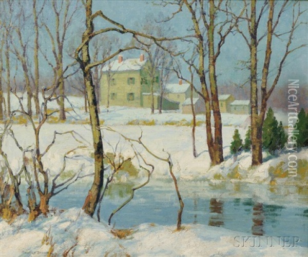 Connecticut In Winter Oil Painting - Maurice Braun