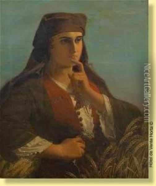 Jeune Ukrainienne Oil Painting - Julius Josephus Gaspard Starck