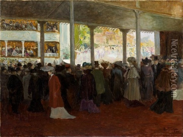 A L'opera Oil Painting - Louis Abel-Truchet