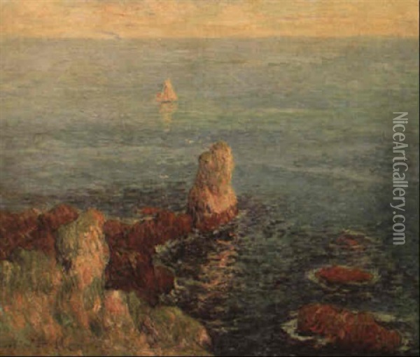 Mer Calme A L'ile De Groix Oil Painting - Henry Moret