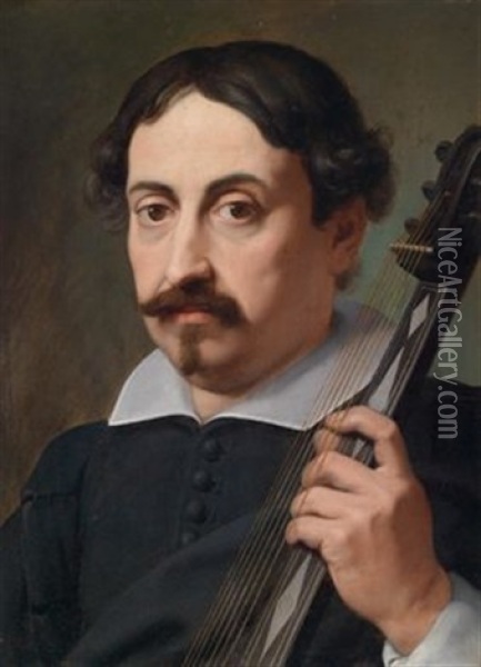 Bildnis Eines Musikers Oil Painting - Giovanni Battista Passeri