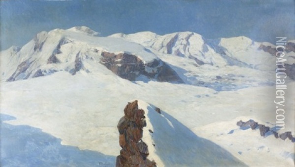 Im Hochgebirge Oil Painting - Franz Roubaud