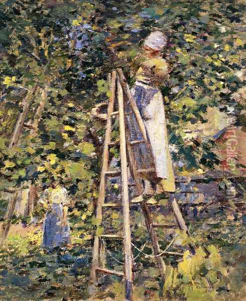 Gathering Plums Oil Painting - Theodore Robinson