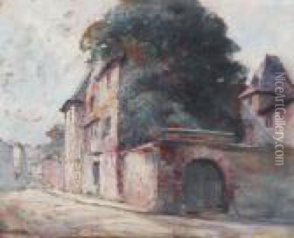 Strassenpartie In Der Normandie Mit Stattlichem Haus Oil Painting - Robert Antoine Pinchon