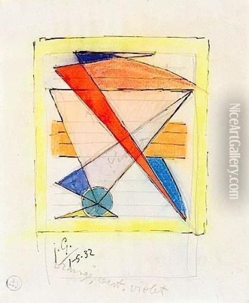 Composition Triangulaire Oil Painting - Julio Gonzalez
