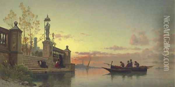 Prayers at Dawn, Venice Oil Painting - Hermann David Salomon Corrodi