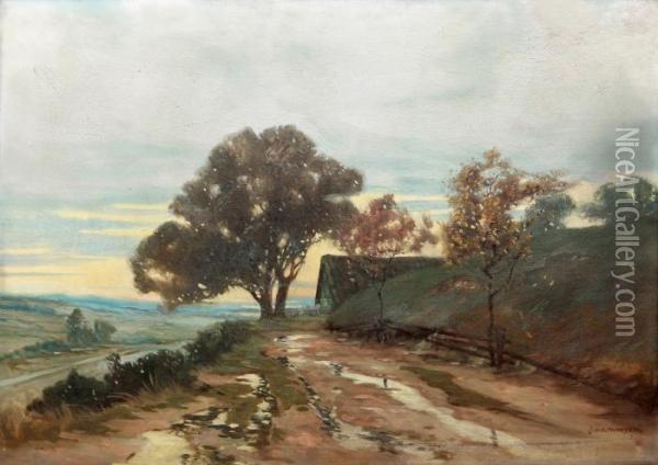 Early Evening Oil Painting - Josef Mathauser