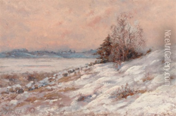 Winter Landscape Oil Painting - Gamaliel Waldo Beaman