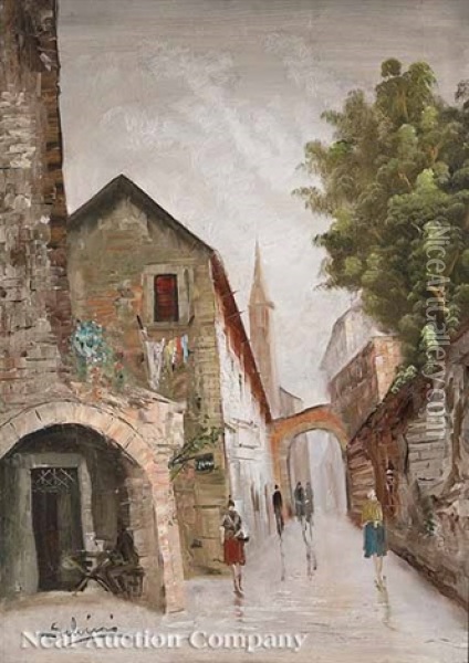 The Cafe Oil Painting - Salvino Salvini