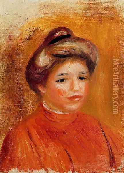 Womans Head5 Oil Painting - Pierre Auguste Renoir
