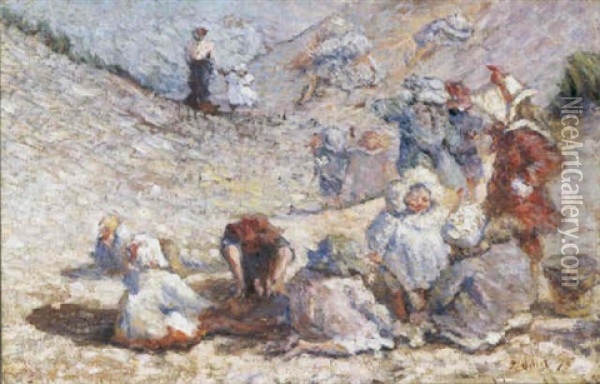 Kinderen In De Duinen Oil Painting - Pierre Billet