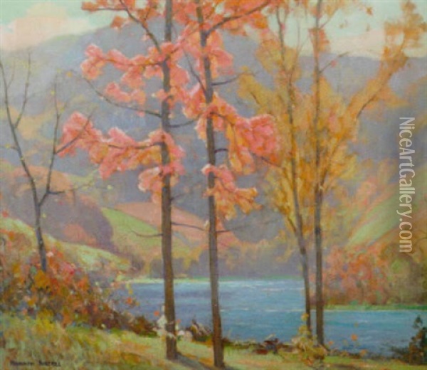 Stream In Autumn Oil Painting - Rudolph F. Ingerle