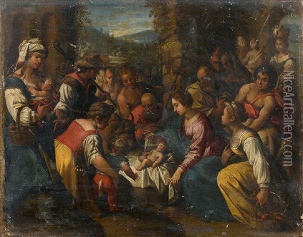 L'adoration Des Bergers Oil Painting - Jacopo (da Empoli) Chimenti