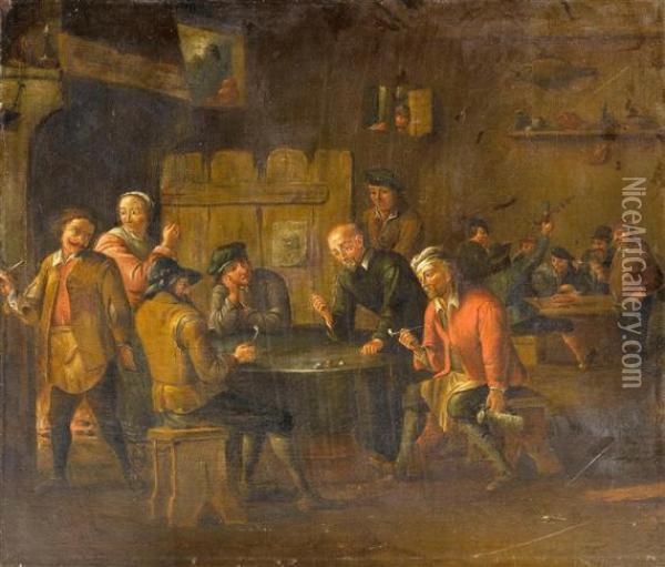 Scene At An Inn With Gamblers Oil Painting - David The Younger Teniers