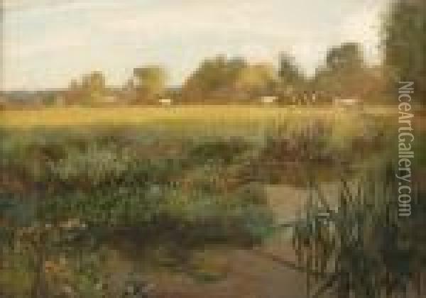 Landscape In Hampshire Oil Painting - David Murray