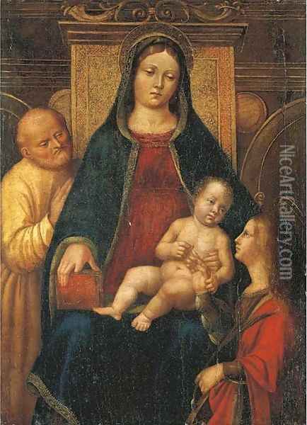 The Mystic Marriage of Saint Catherine of Alexandria Oil Painting - North-Italian School