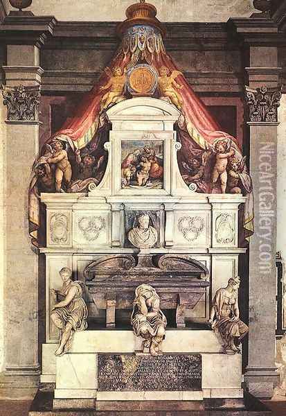 Monument to Michelangelo Oil Painting - Giorgio Vasari