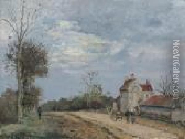 La Maison De Monsieur Musy, Route De Marly, Louveciennes Oil Painting - Camille Pissarro