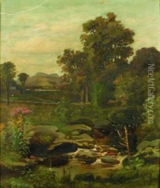 New England Stream Oil Painting - James Henry Moser