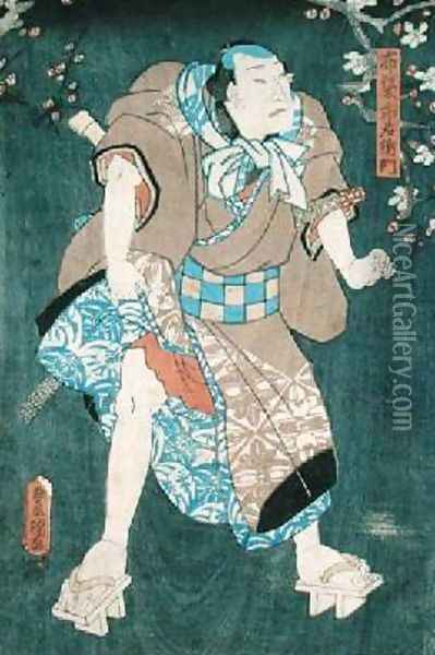 Detail of Character Five from Five Characters from a Play by Toyokuni Oil Painting - Utagawa Kunisada