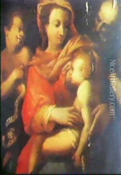 The Holy Family With John The Baptist Oil Painting - Andrea Del Sarto