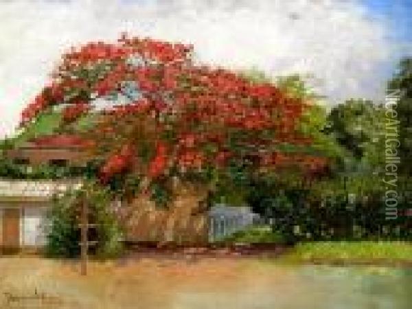 Hawaiian Home Oil Painting - Theodore Wores
