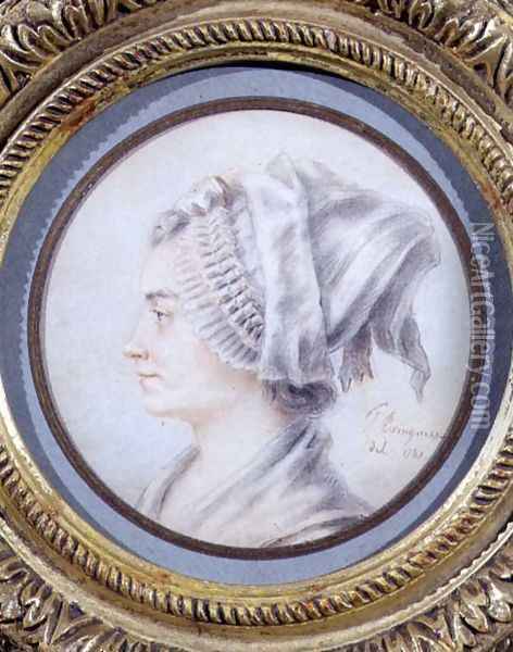 Portrait of a woman, said to be Constanze, Mozarts wife, 1787 Oil Painting - Joseph Trinquesse