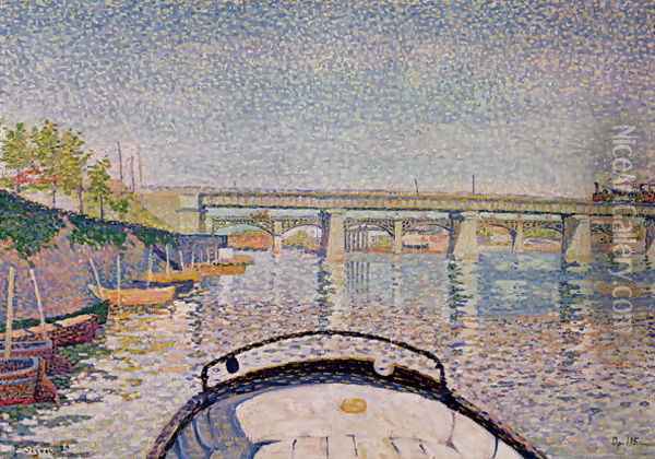 The Bridge at Asnieres, 1888 Oil Painting - Paul Signac