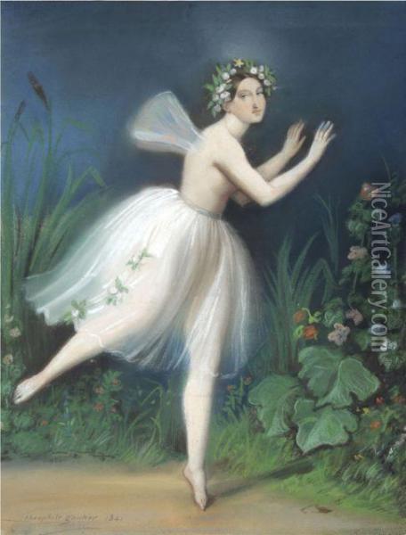 Portrait De Carlotta Grisi (dans Giselle) Oil Painting - Theophile Gautier