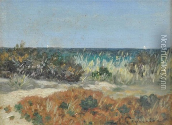 Plants On The Beach Oil Painting - Auguste Pegurier