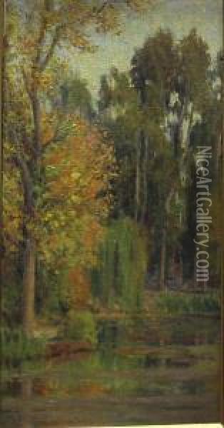 Thought To Be Golden Gate Park Oil Painting - William Posey Silva