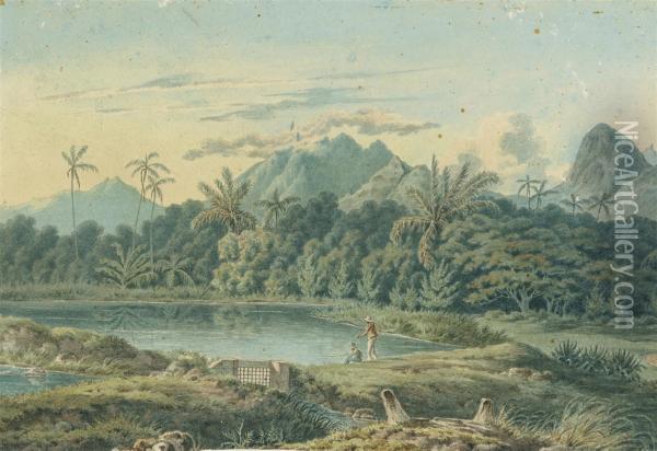 Port Louis (from The Offing); Powder Mills, Pamplemousses; Near Monplaisir; And The Banyan Tree Oil Painting - S. Bradshaw
