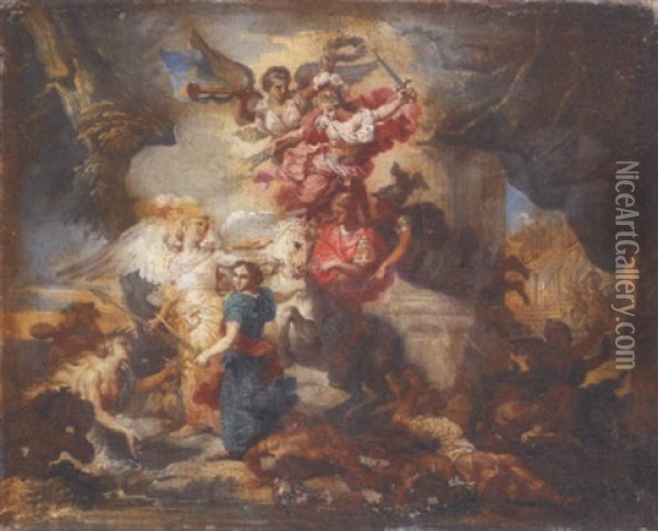 Allegorie Des Victoires De La France Oil Painting - Jean-Baptiste Corneille