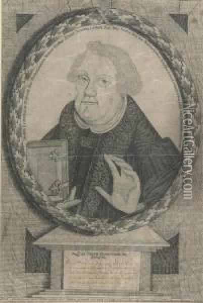 Bildnis Von Dr. Martin Luther. Oil Painting - Johann Michael Puchler