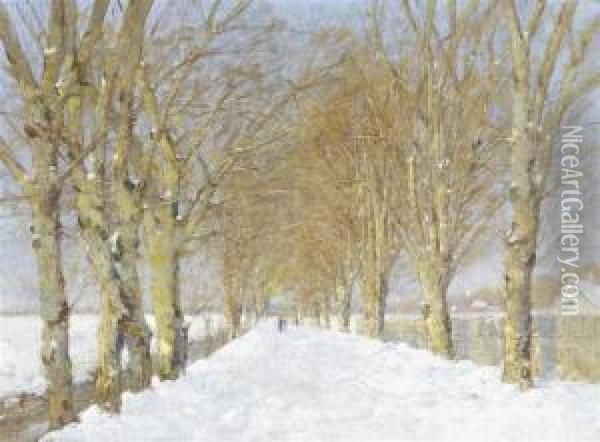 A Walk In Winter Oil Painting - Hermann Von Le Suire