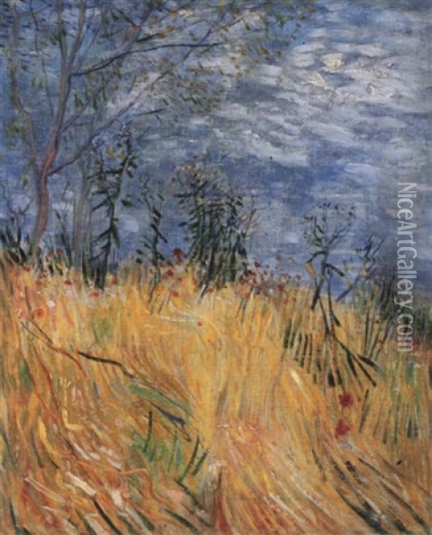Edge Of A Wheatfield Oil Painting - Vincent Van Gogh
