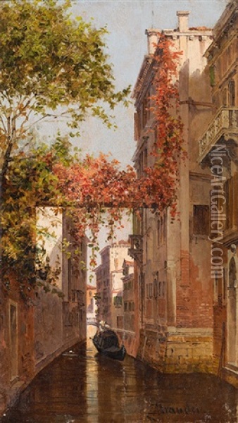 Venice, View Of The Palazzo Albrizzi Oil Painting - Antonietta Brandeis