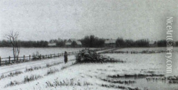 A Winter's Morning Walk Oil Painting - Clinton Loveridge