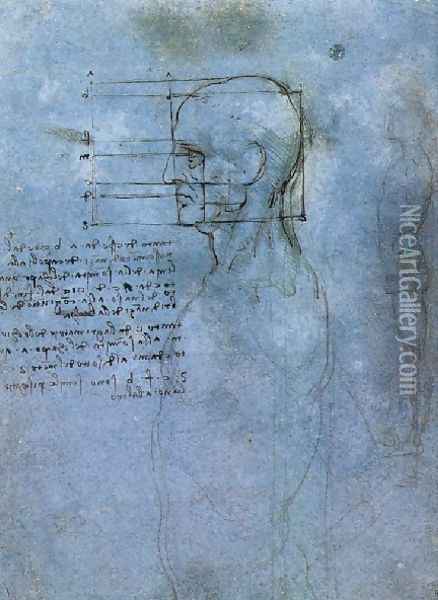 Study Of Proportion Oil Painting - Leonardo Da Vinci